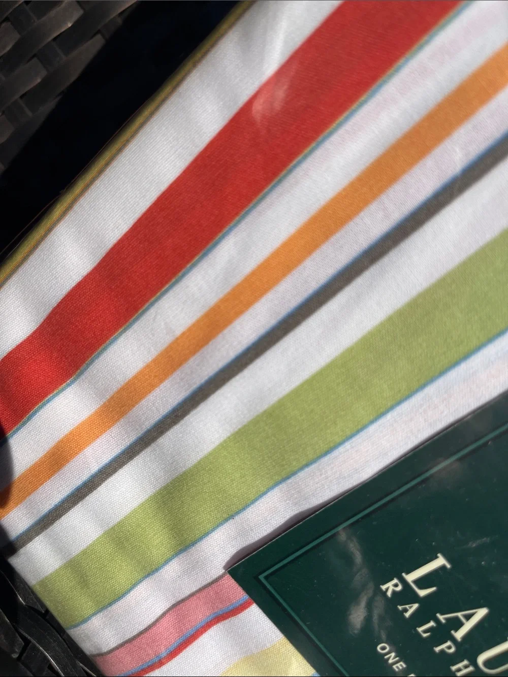 NWT ‼️ LAUREN  Ralph Lauren Harborview stripe multi 100% cotton FULL sheet  set